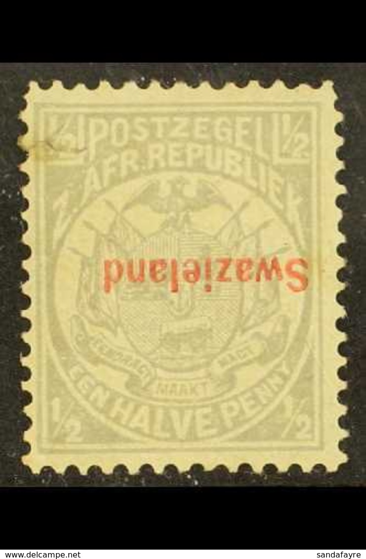 1892  ½d Grey Overprint INVERTED, SG 10a, Mint With A Small Tear At Upper Left, With PFSA 1997 Photo Certificate. For Mo - Swasiland (...-1967)