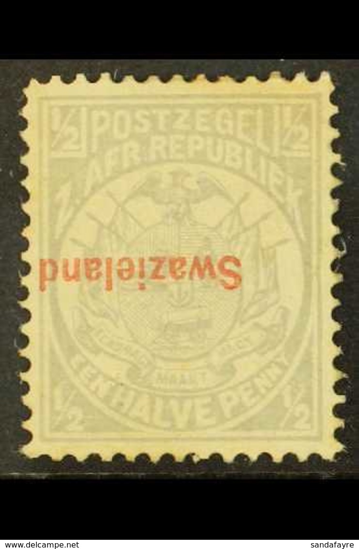 1892  ½d Grey Overprint INVERTED SG 10a, Mint With PFSA 1997 Photo Certificate Stating Slightly Soiled Perforations At T - Swasiland (...-1967)