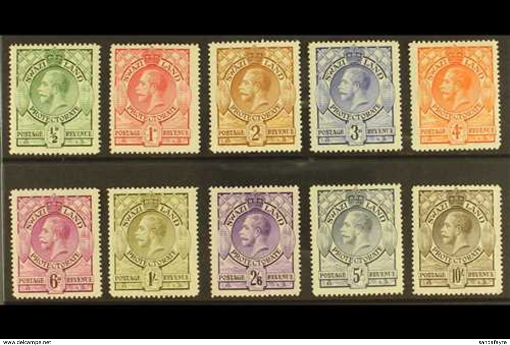 1933  Definitives Set Complete, SG 11/20, Very Fine Mint (10 Stamps) For More Images, Please Visit Http://www.sandafayre - Swasiland (...-1967)