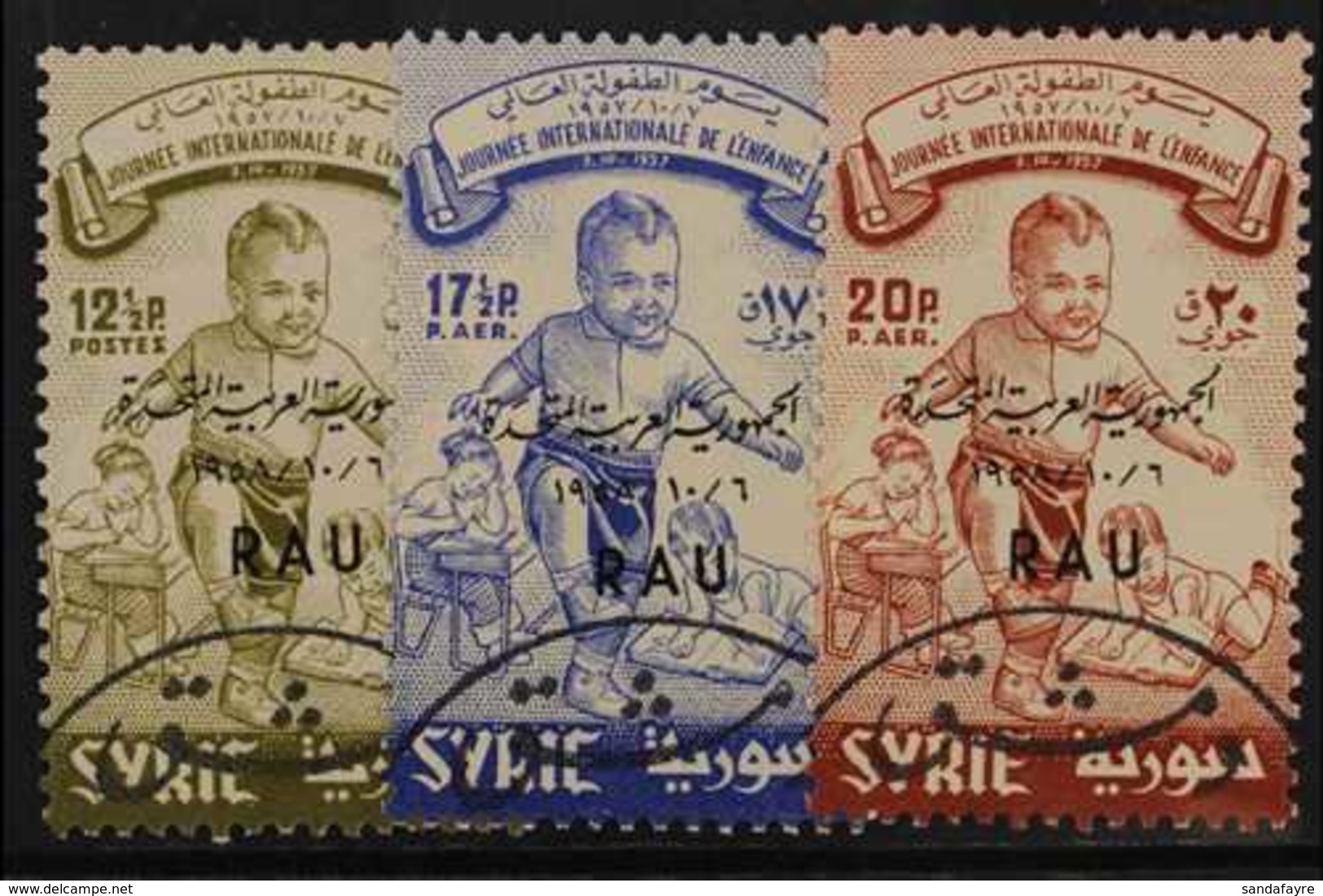 1958  International Children's Day Set, SG 670a/c, Very Fine Used (3 Stamps) For More Images, Please Visit Http://www.sa - Syrien