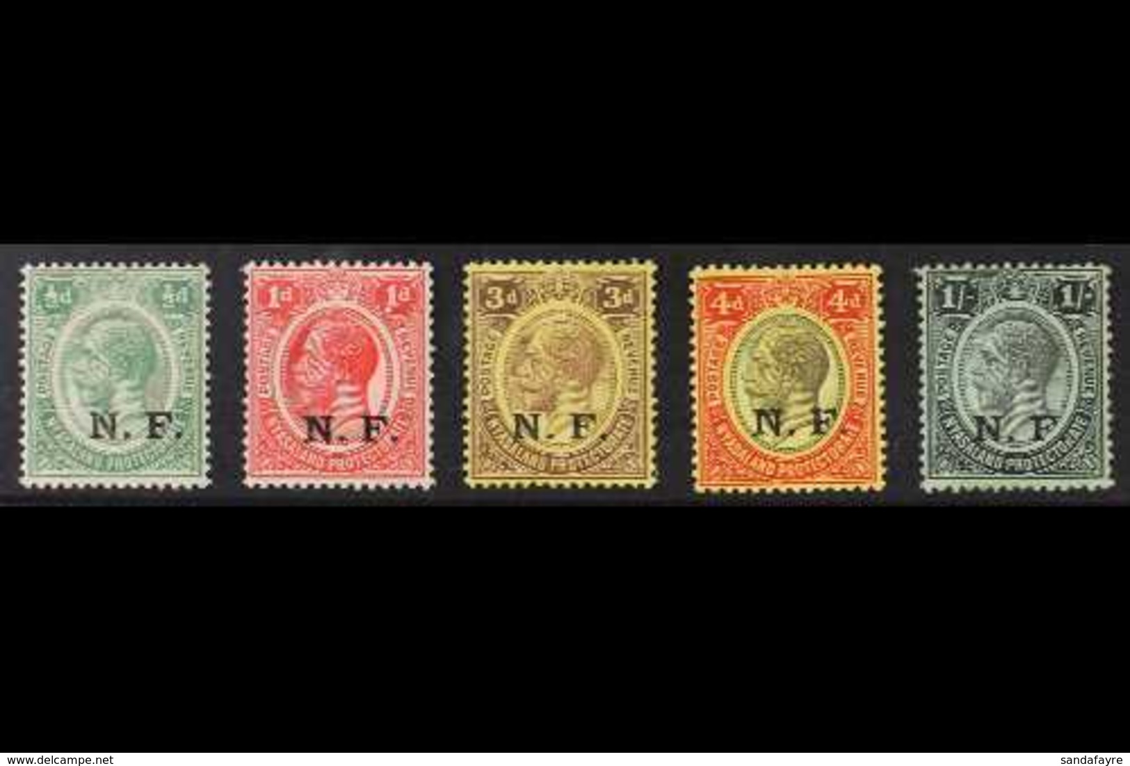 NYASALAND-RHODESIA FORCE  1916 "N.F." Overprints On Nyasaland Complete Set, SG N1/N5, Fine Mint. (5 Stamps) For More Ima - Tanganyika (...-1932)