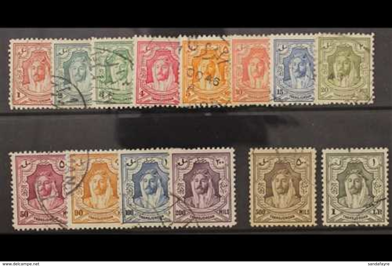 1943-46  Emir Definitive Set, SG 230/43, Fine Used. (14 Stamps) For More Images, Please Visit Http://www.sandafayre.com/ - Jordanien