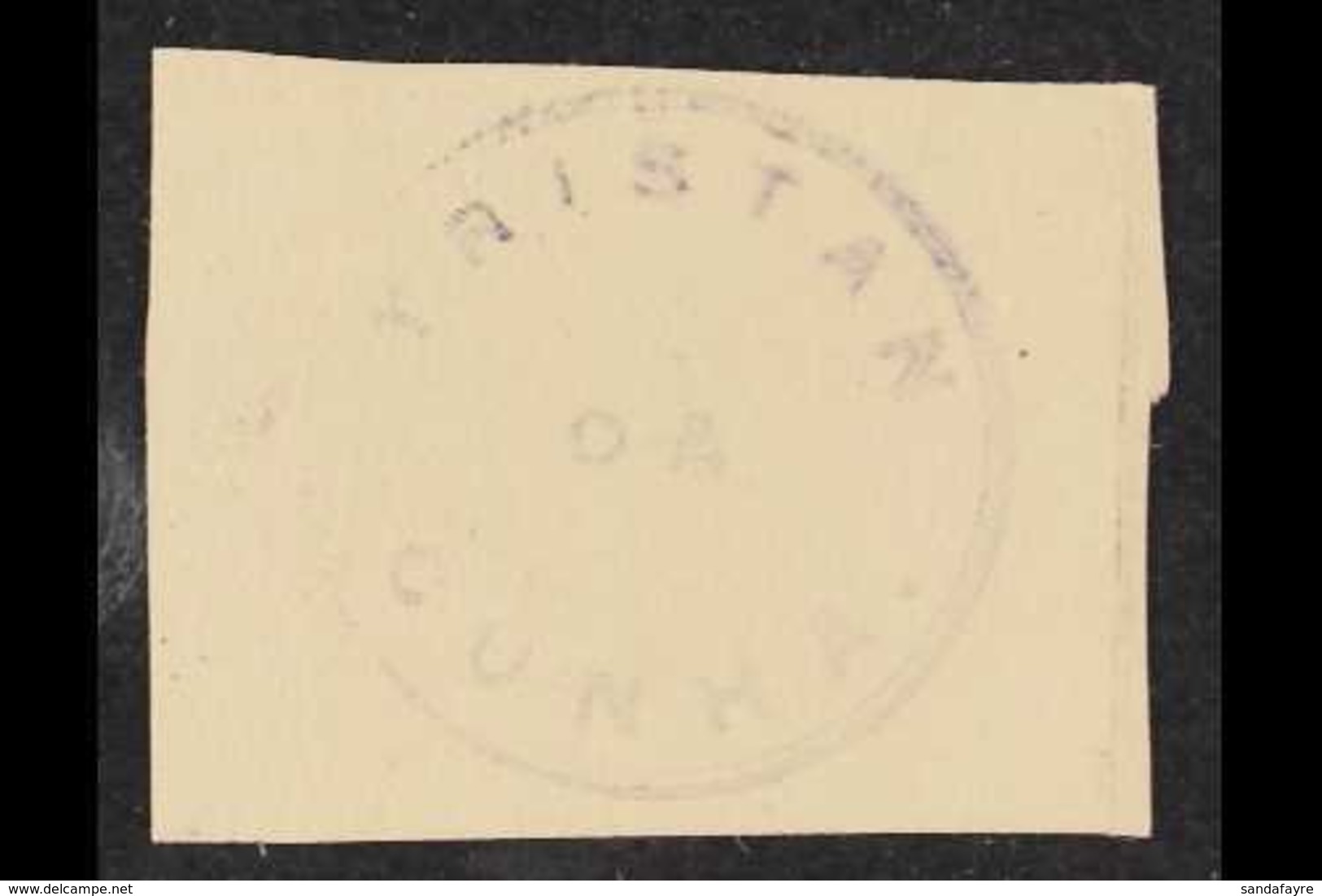 1908  Type I Cachet In Violet (SG C1) - A Very Fine Strike On Piece. Scarce - Cat £4000 On Complete Cover. For More Imag - Tristan Da Cunha