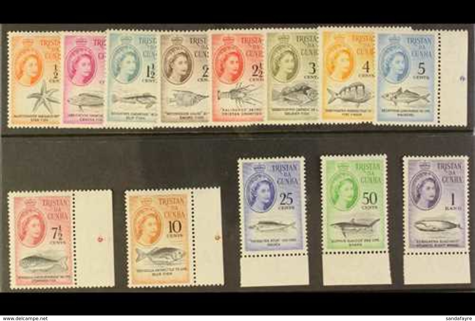 1961  South African Currency Definitives Complete Set, SG 42/54, Superb Never Hinged Mint Marginal Examples. (13 Stamps) - Tristan Da Cunha