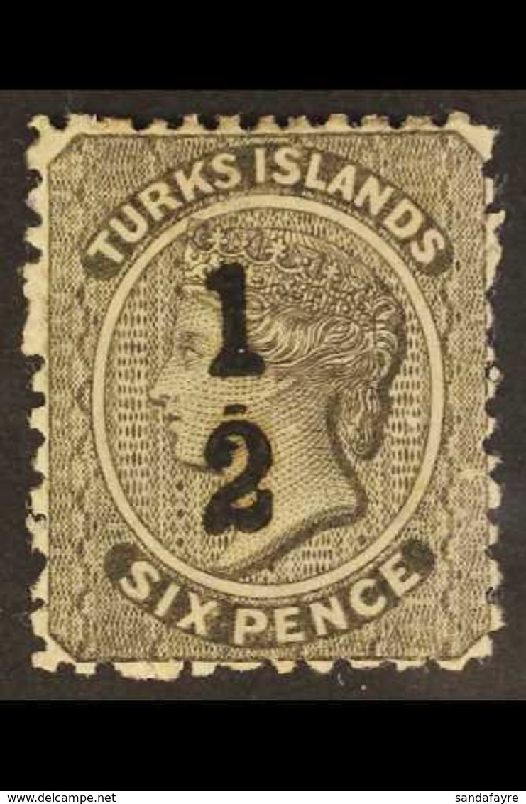 1881  "½" On 6d Black, SG 8, Fine Mint. For More Images, Please Visit Http://www.sandafayre.com/itemdetails.aspx?s=64386 - Turks & Caicos