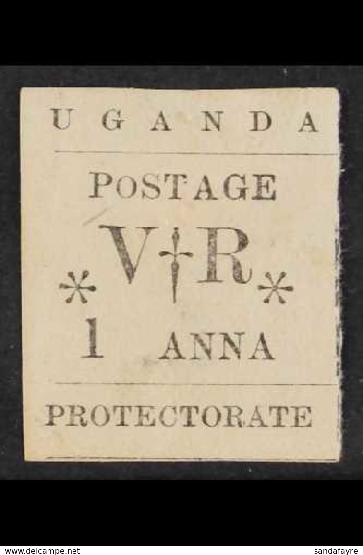 1896 (NOV)  1a Black Type-set With SMALL "o" IN POSTAGE Variety, SG 54a, Mint, Heavy Hinge And Tiny Thin. For More Image - Uganda (...-1962)