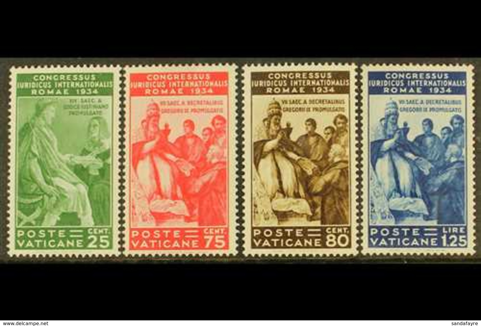 1935  25c To 1.25L Juridical Congress, Top Four Values, Sassone 43/6, Mi 47/50, Superb Never Hinged Mint (4 Stamps). For - Sonstige & Ohne Zuordnung