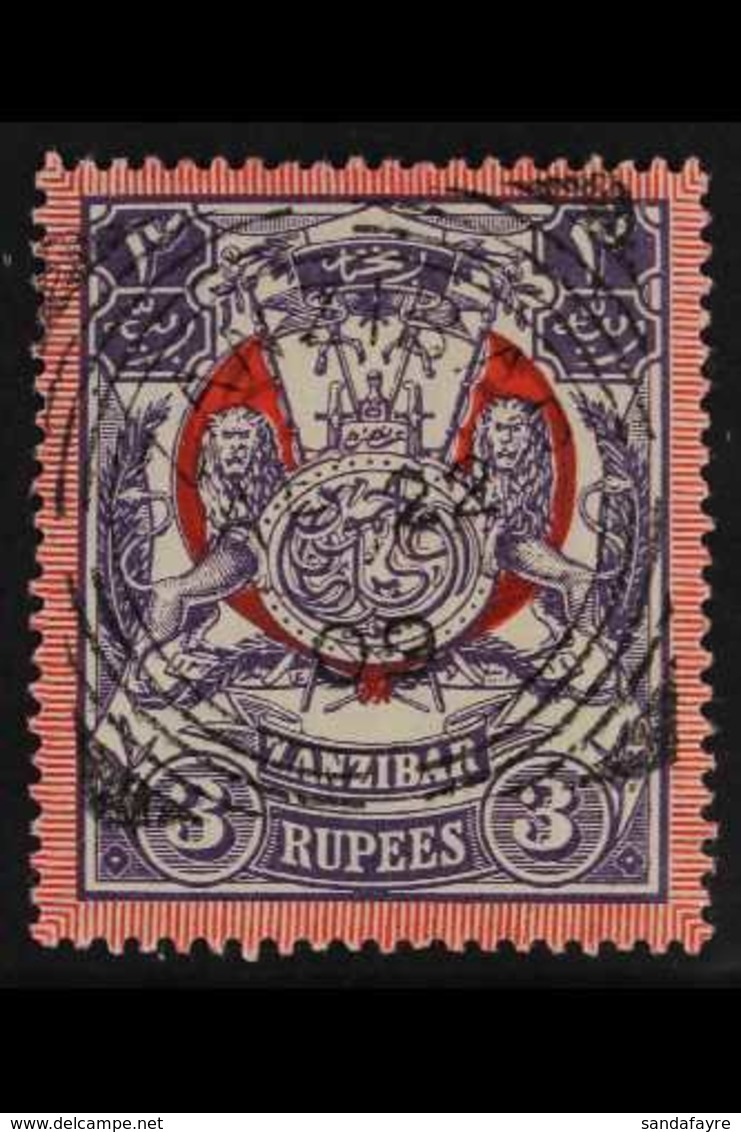 1904  3r Violet And Red "Monogram", SG 222, Very Fine Used. For More Images, Please Visit Http://www.sandafayre.com/item - Zanzibar (...-1963)