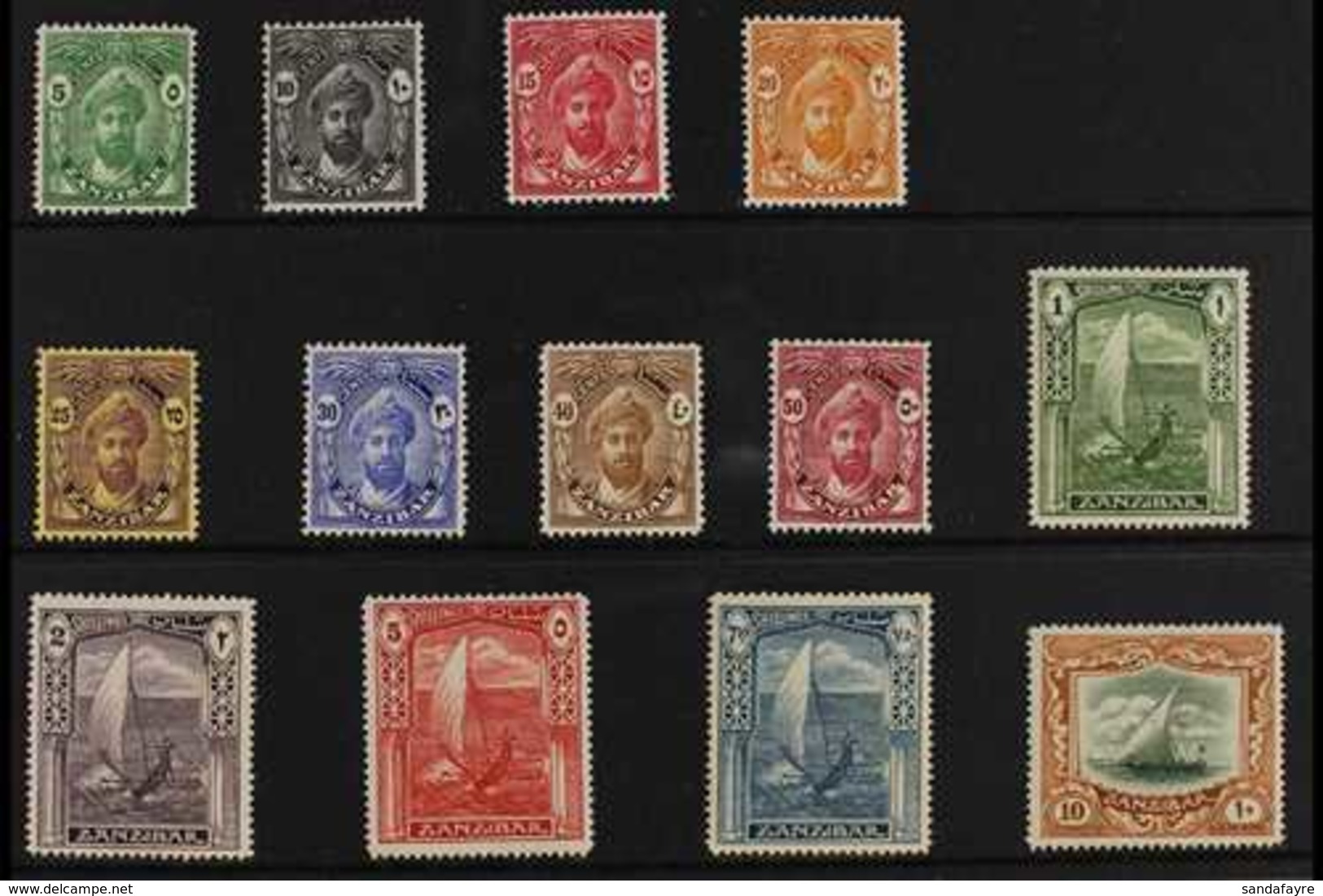 1936  "CENTS" In Sans-serif Capitals Definitive Complete Set, SG 310/22, Never Hinged Mint. (13 Stamps) For More Images, - Zanzibar (...-1963)