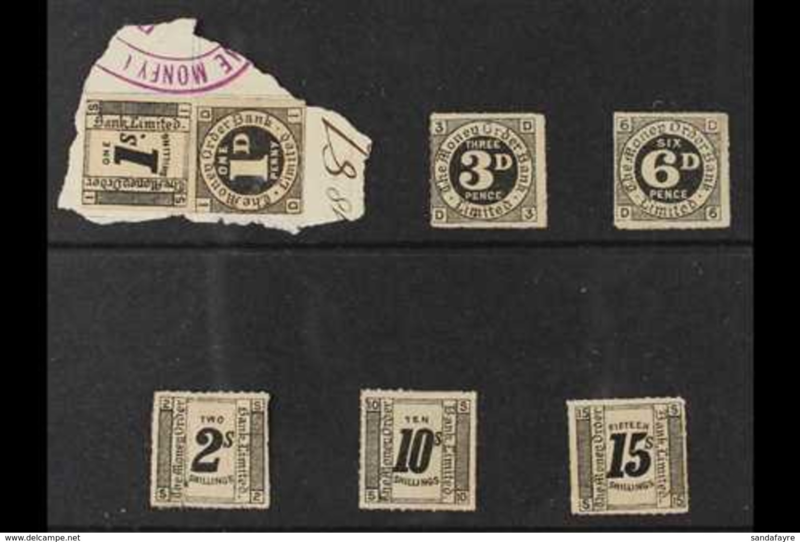 THE MONEY ORDER BANK LIMITED  Early 1880's Stamps Issued (in Edinburgh) As An Improvement On The Post Office Remittance  - Sonstige & Ohne Zuordnung