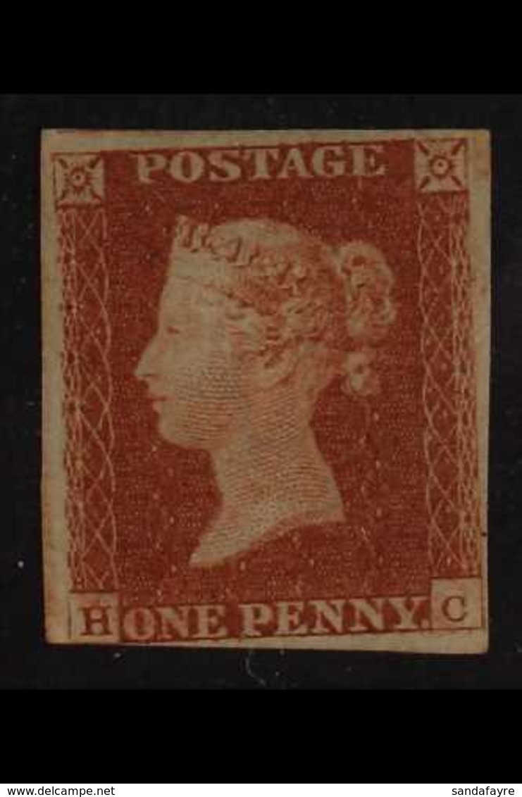 1841  1d Red-brown 'HC', SG 8, Mint With Large Part Original Gum, Virtually 4 Margins, Just Touching The Frame Line At B - Sonstige & Ohne Zuordnung