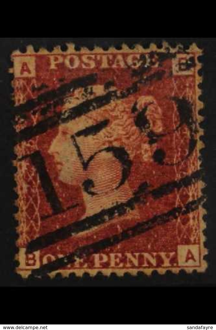 1864-79  1d Lake-red, PLATE 225, SG, Used With Clear "159" Numeral. Plate Number Clearly Visible At Right, Well Centred. - Sonstige & Ohne Zuordnung