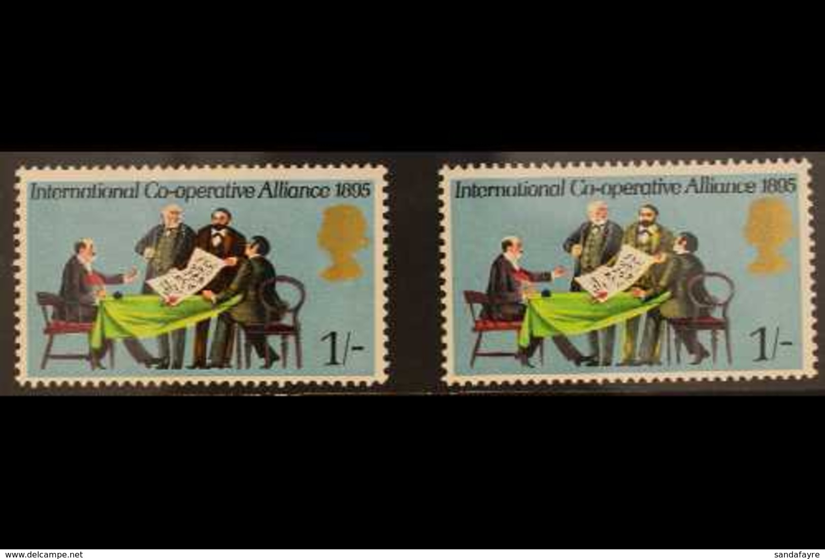 1970 VARIETY.  1s  "Signing Of International Co-operative Alliance" , Variety "BROWN OMITTED" , SG 821d, Fine, Never Hin - Other & Unclassified