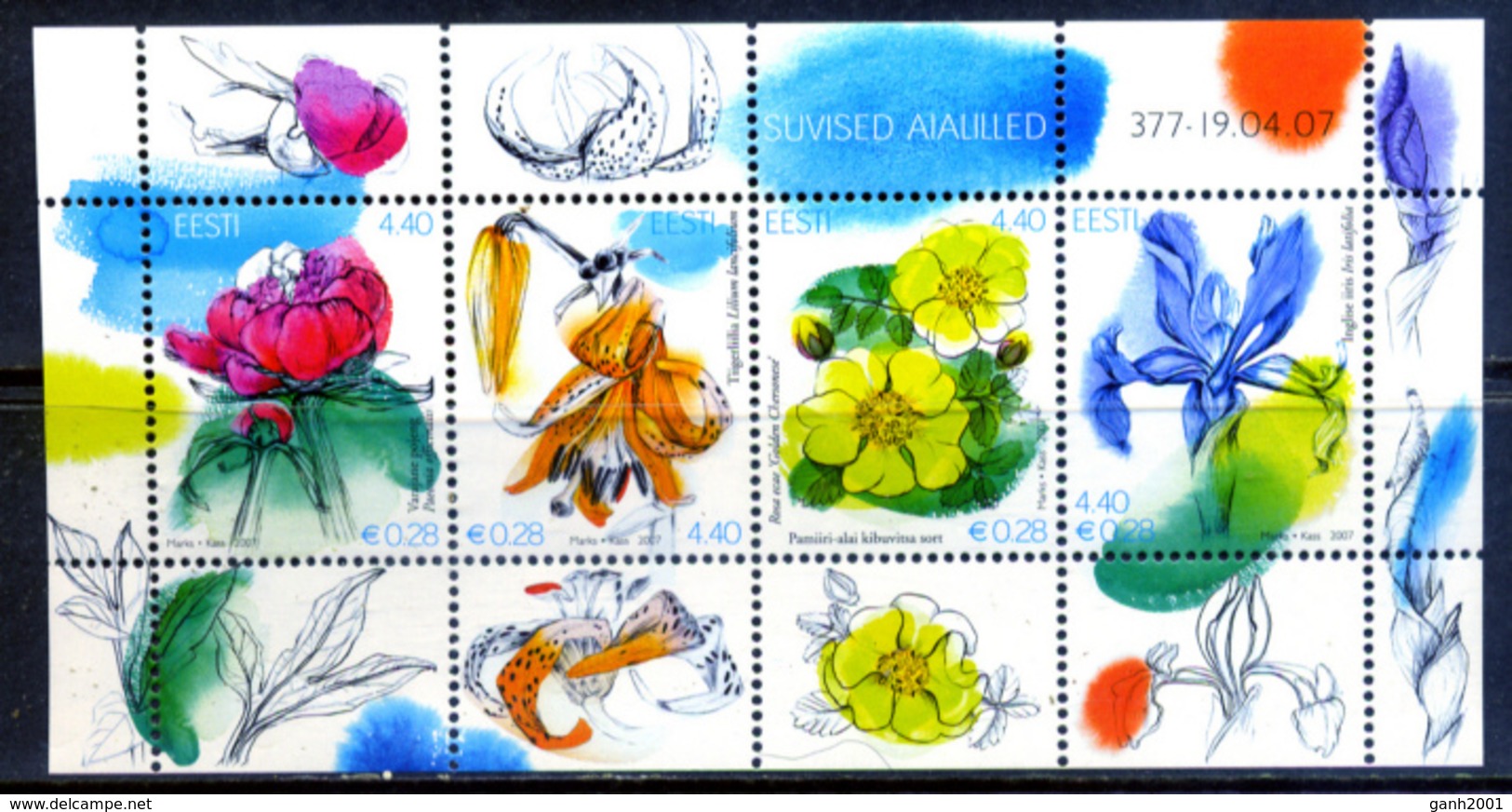 Estonia 2007 / Flowers MNH Fleurs Flores Blumen / Gf20  5-27 - Otros & Sin Clasificación