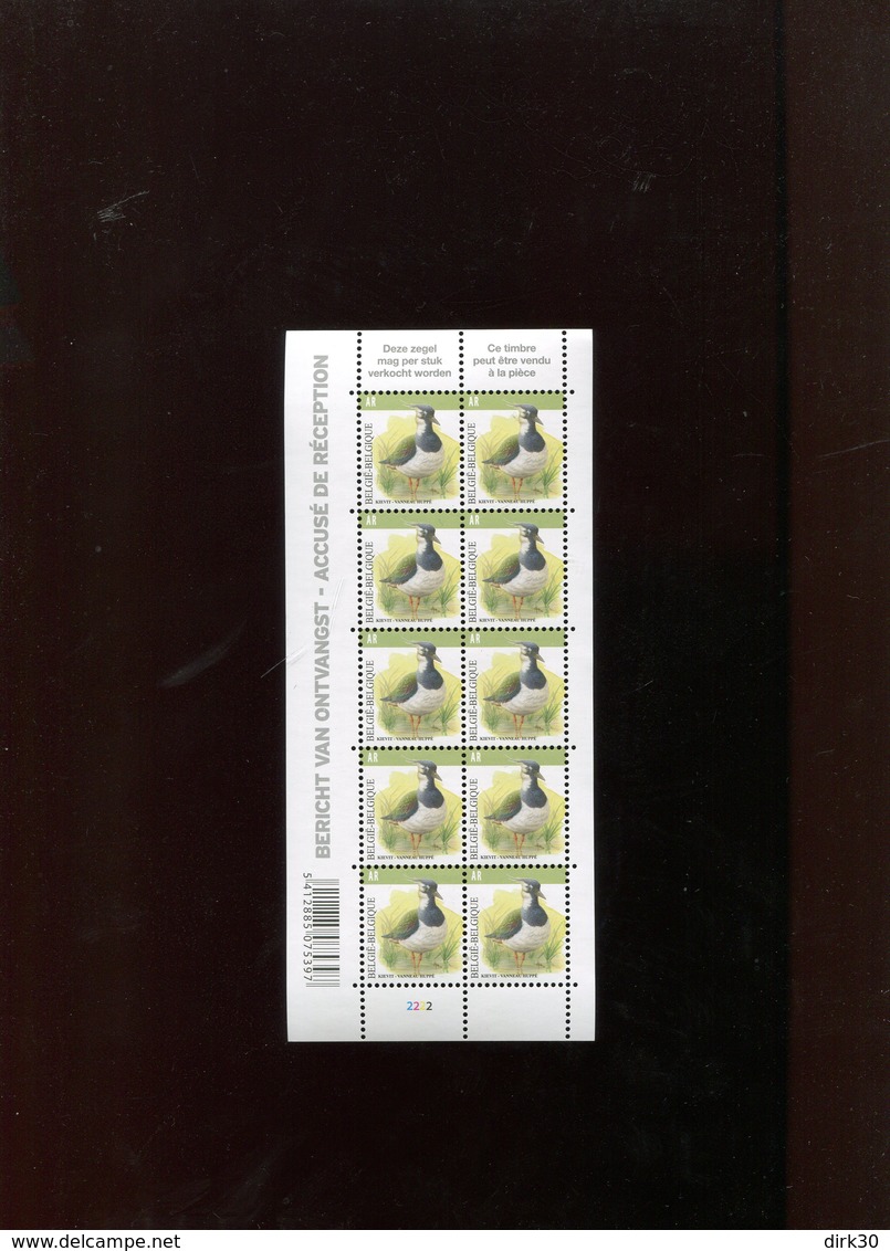 Belgie Buzin Vogels Birds Nr 4367 2e Druk LICHTGROEN !!! AR Volledig Velletje  MNH Plaatnummer 2 - 1985-.. Birds (Buzin)