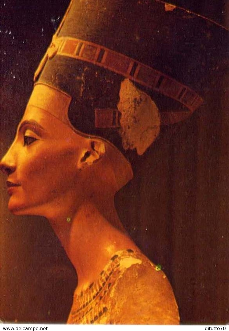 Painted Limestone Bust Of Quen Nefertiti - Formato Grande Viaggiata – E 14 - Musei