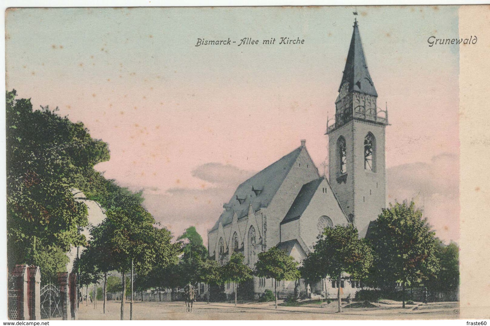 Grunewald - Bismarck , Allee Mit Kirche - Grunewald