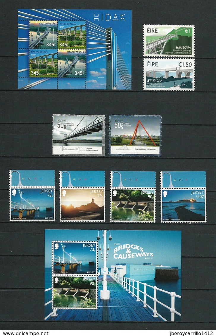 EUROPA 2018- "PUENTES -BRIDGES -BRÜCKEN -PONTS".- VERY COMPLETE SPECIAL COLLECTION - 132 STAMPS + 31 BLOCKS + 1 SHEET