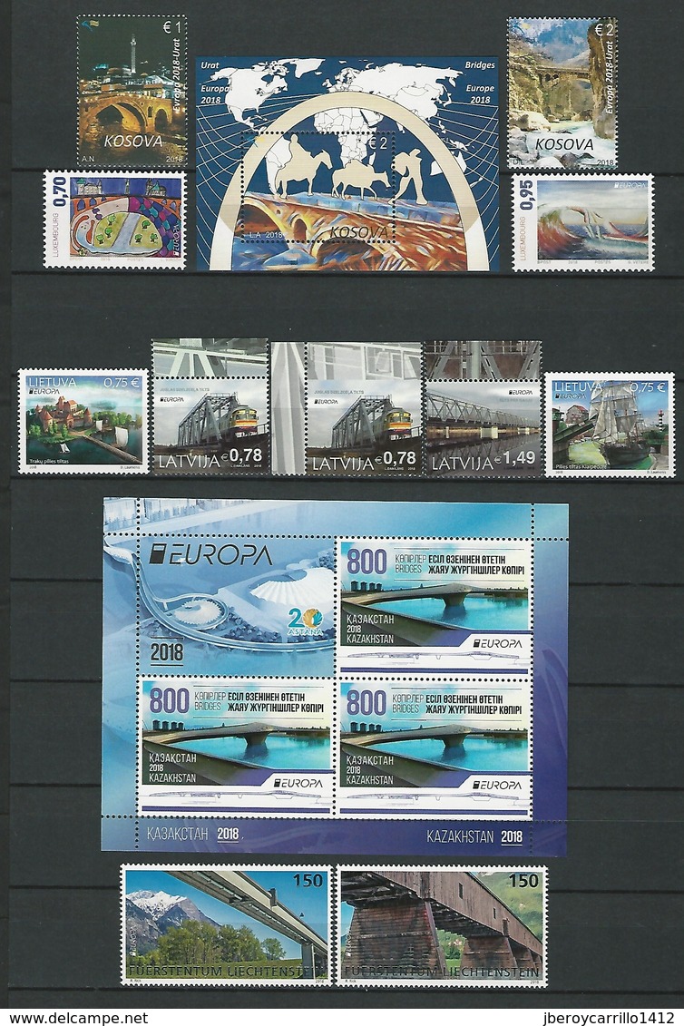 EUROPA 2018- "PUENTES -BRIDGES -BRÜCKEN -PONTS".- VERY COMPLETE SPECIAL COLLECTION - 132 STAMPS + 31 BLOCKS + 1 SHEET