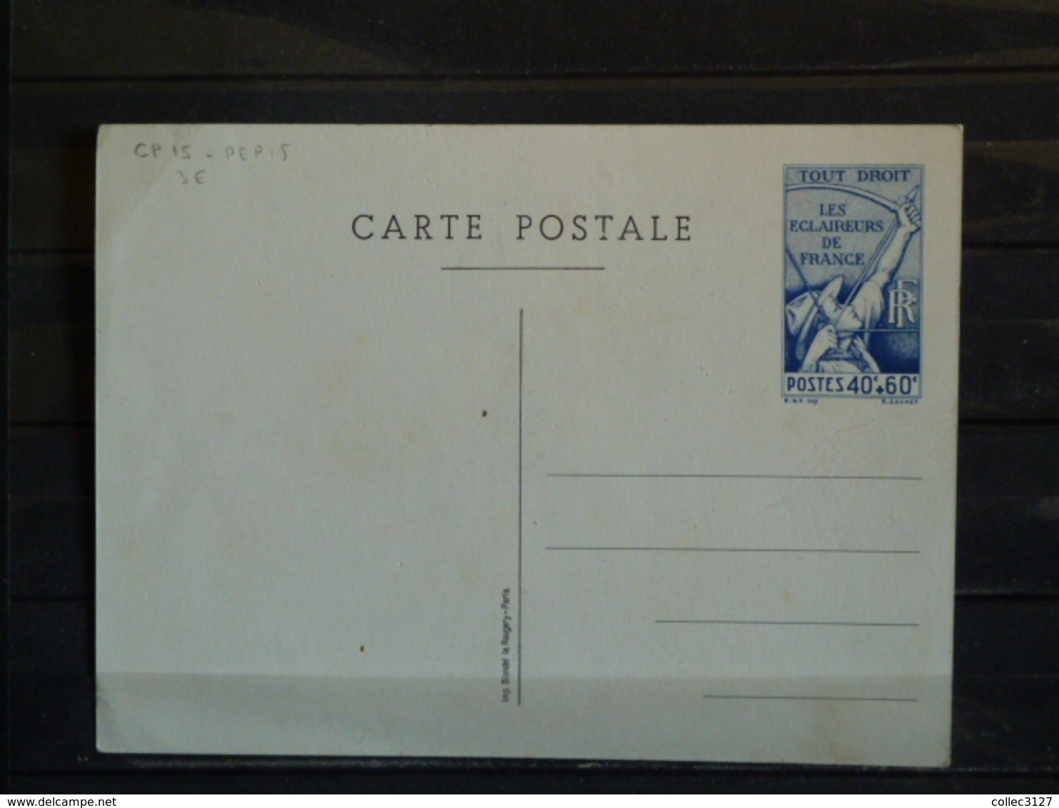 D3 - Entier Postal Sur CP Eclaireurs De France - CP15 - PEP15 - Neuf - Scoutisme - Tir à L'Arc - Enveloppes Types Et TSC (avant 1995)