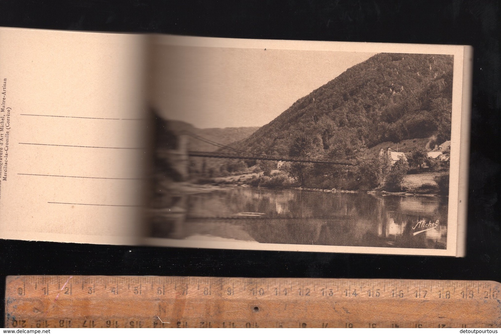 Carnet 12 cp Gorges de la Dordogne en Corrèze SPONTOUR ARGENTAT BEAULIEU par le chemin de rive gabare et canoës