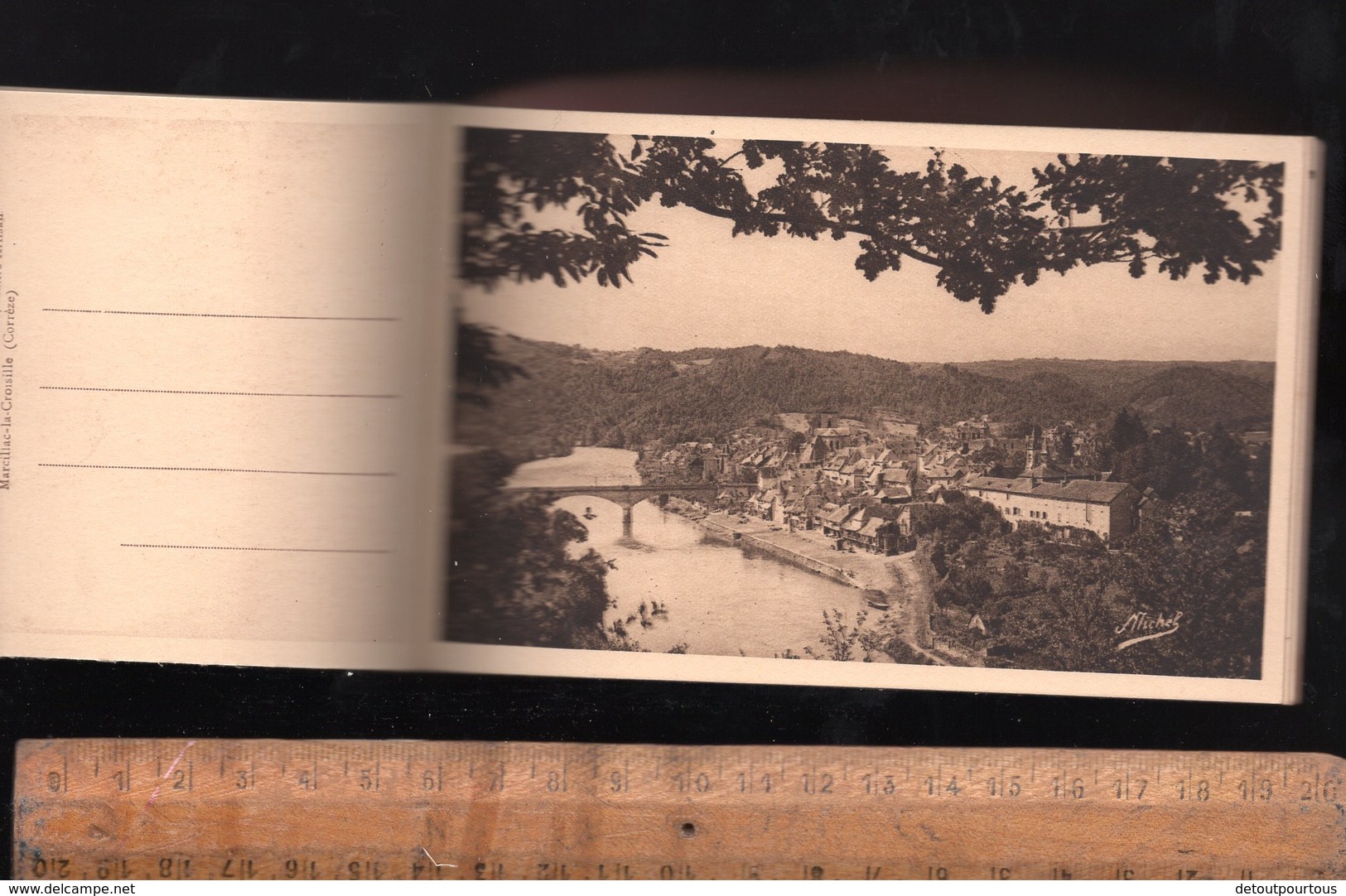 Carnet 12 cp Gorges de la Dordogne en Corrèze SPONTOUR ARGENTAT BEAULIEU par le chemin de rive gabare et canoës