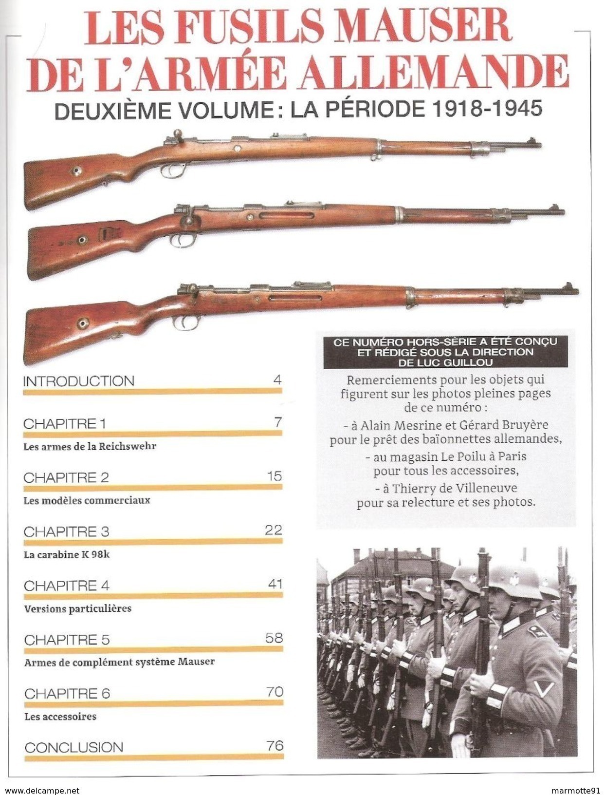 LES FUSILS MAUSER 1918 1945 ARME ALLEMANDE GUERRE GEWEHR 98 CARABINE K98 GAZETTE HORS SERIE N° 24 - 1939-45