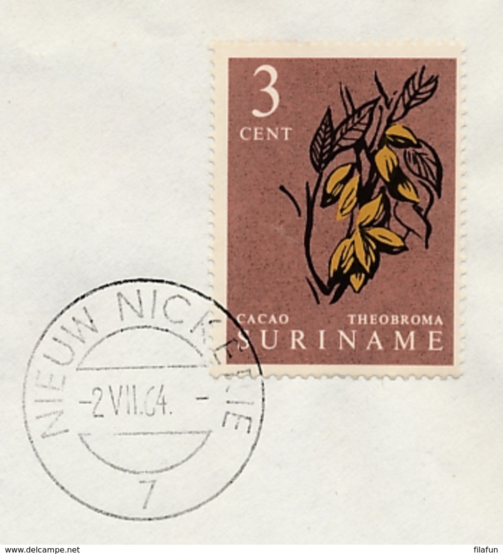 Suriname - 1964 - 3 Cent Zegel Met Dagtekeningstempel NIEUW NICKERIE/7 Op Speciale Cover - Geen Adres - Surinam ... - 1975