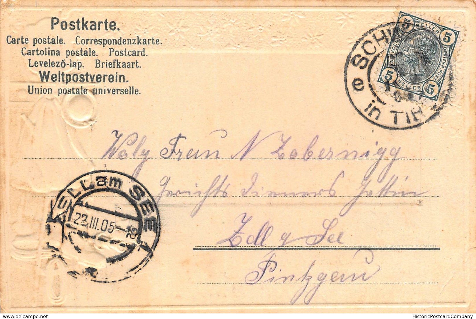GRUSS Aus SCHWAZ In TIROL AUSTRIA~PANORAMA~EMBOSSED OUTERWEAR FRAMED 1905  HUGO RADECK POSTCARD 42968 - Schwaz