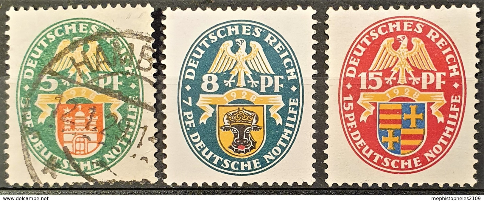 DEUTSCHES REICH 1928 - Canceled/MLH - Mi 425, 426, 427 - Used Stamps