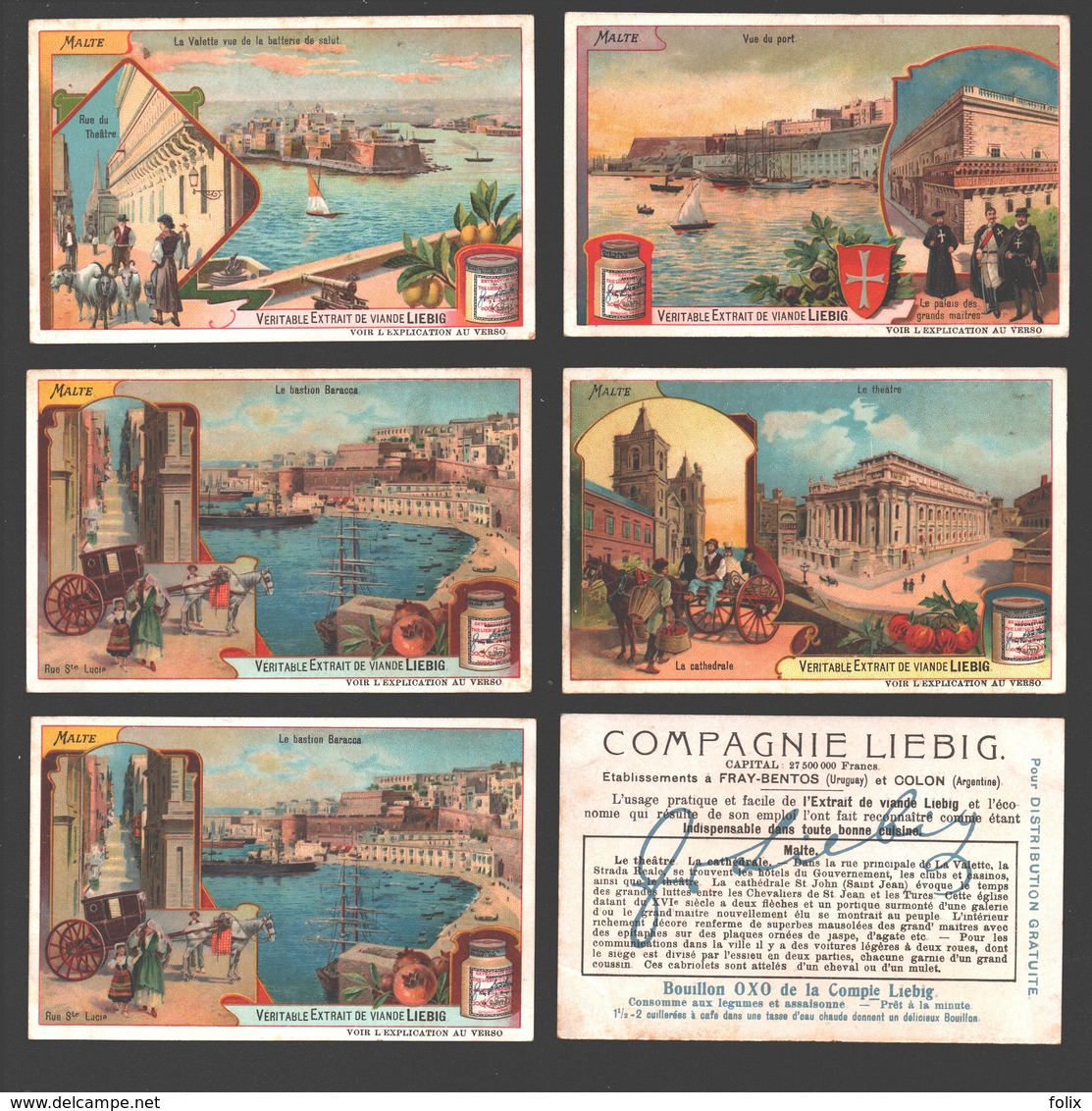 Liebig - Vintage Chromos - Series Of 6 / Série Complète - Malte - En Français - Malta - Liebig