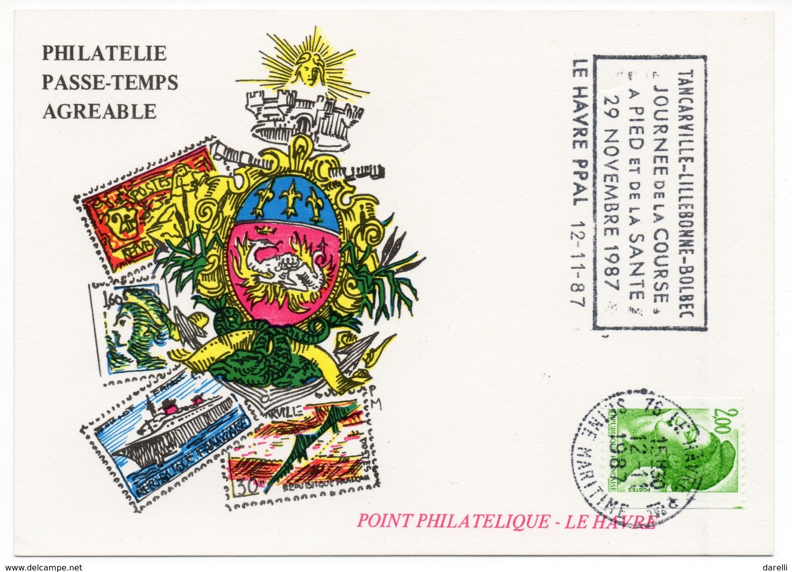 CP -  Philatélie Passe-temps Agréable - 1987 Le Havre - Poste & Facteurs
