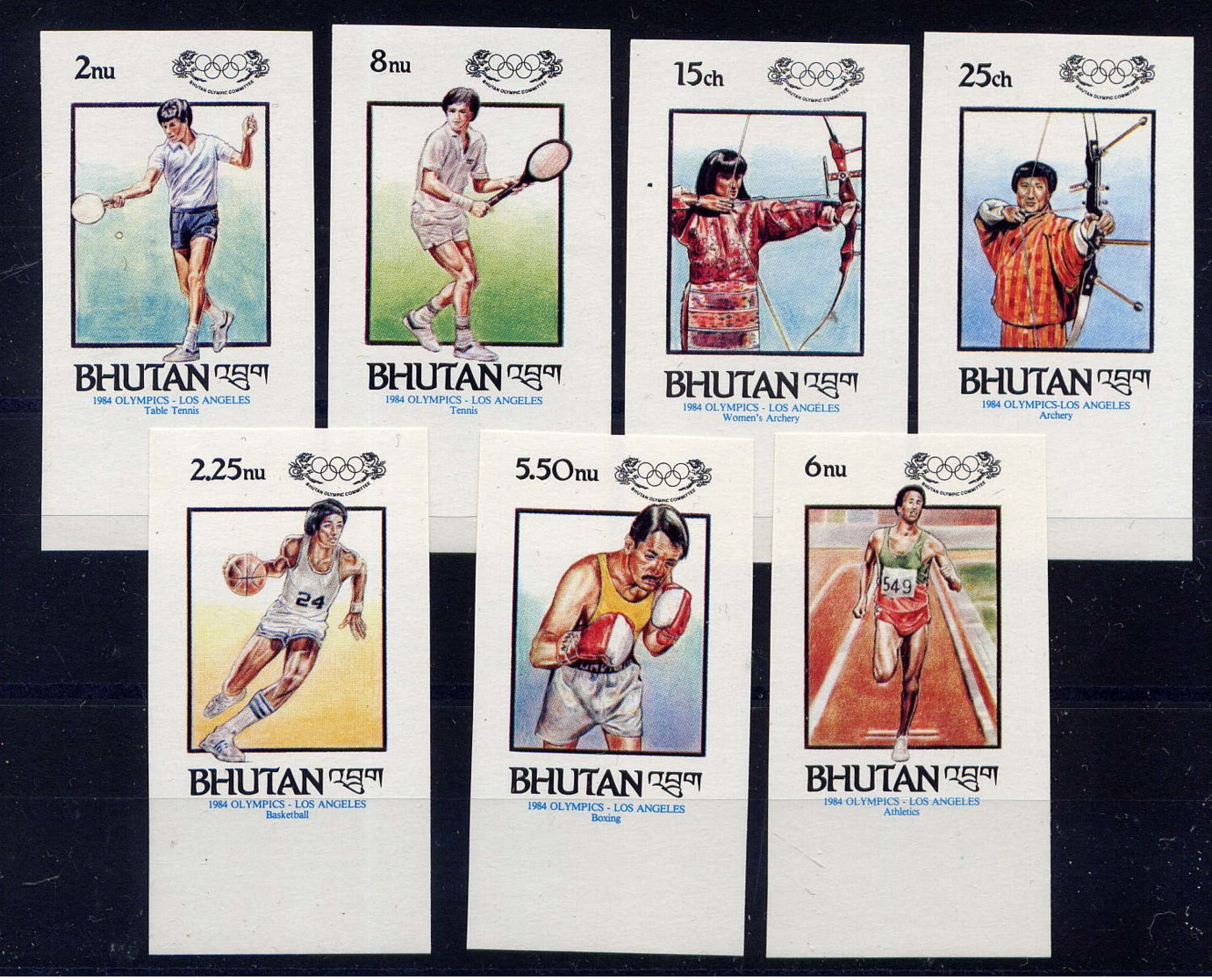 BHOUTAN - 641/647a** - JEUX OLYMPIQUES DE LOS ANGELES - Bhutan