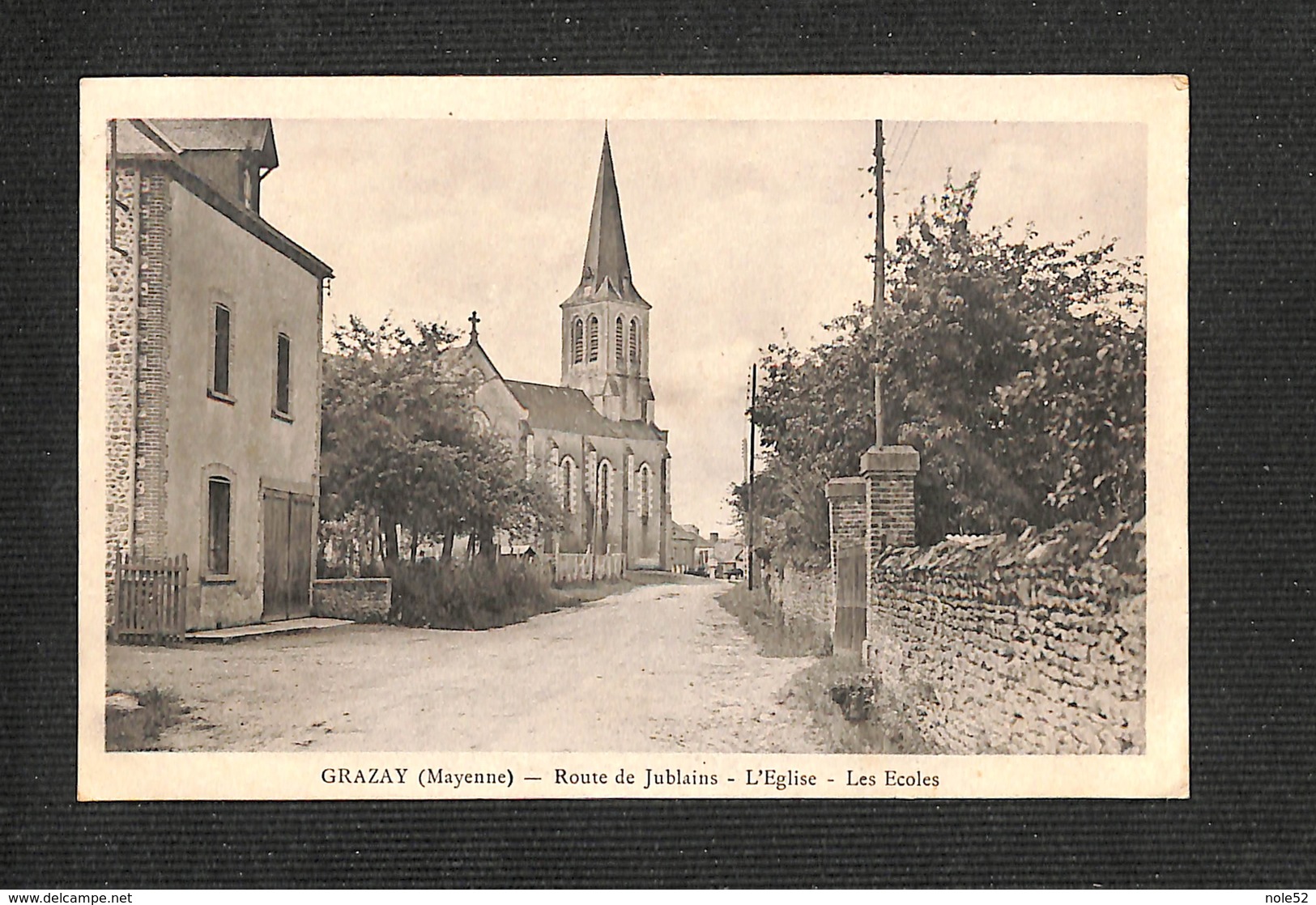 53 - GRAZAY - Route De Jublains - L'Eglise - Les Ecoles - 1936 ,#53/005 - Autres & Non Classés
