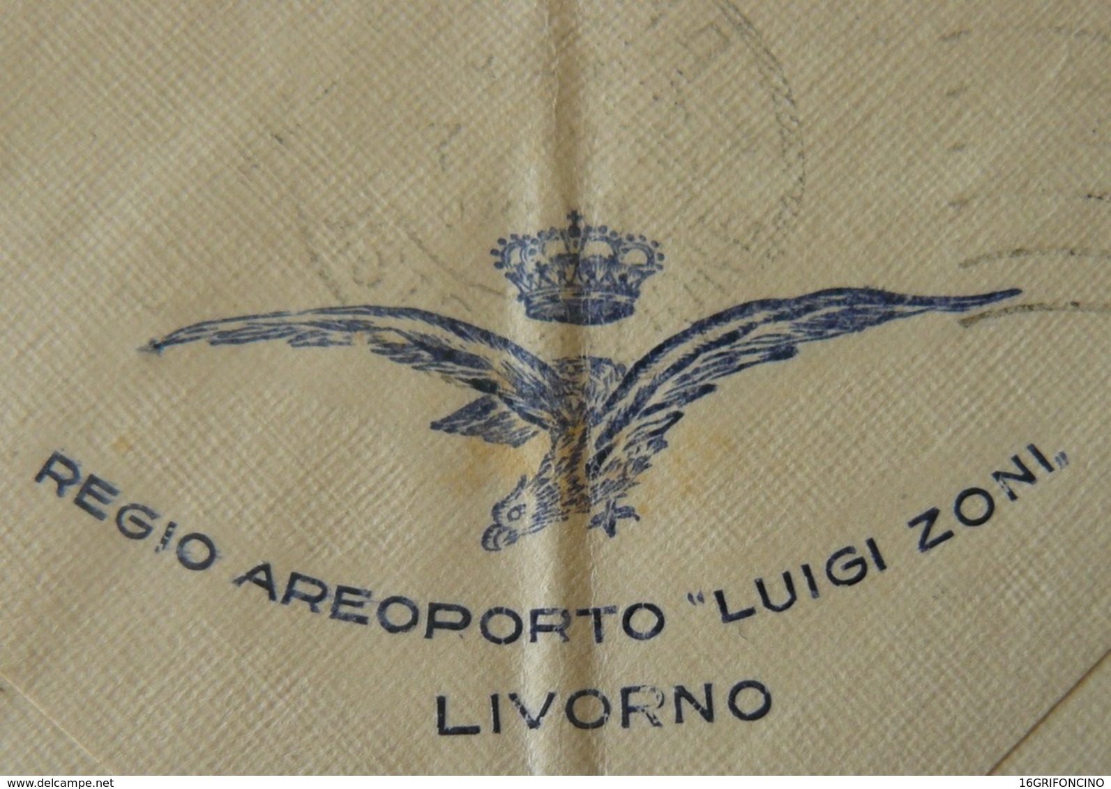 LIVORNO 1929 -EFFIGE DEL REGIO AEROPORTO " LUIGI  ZONI " Di LIVORNO Su LETTERINA VIAGGIATA X MESSINA - Marcophilie