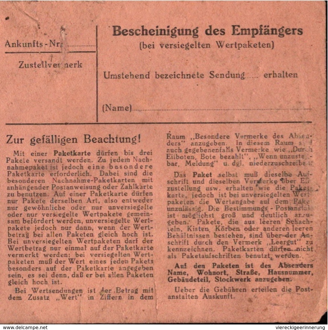 ! 1942 Wertpaketkarte Deutsches Reich, Allenstein, Reichsbank Nach Leipzig - Briefe U. Dokumente