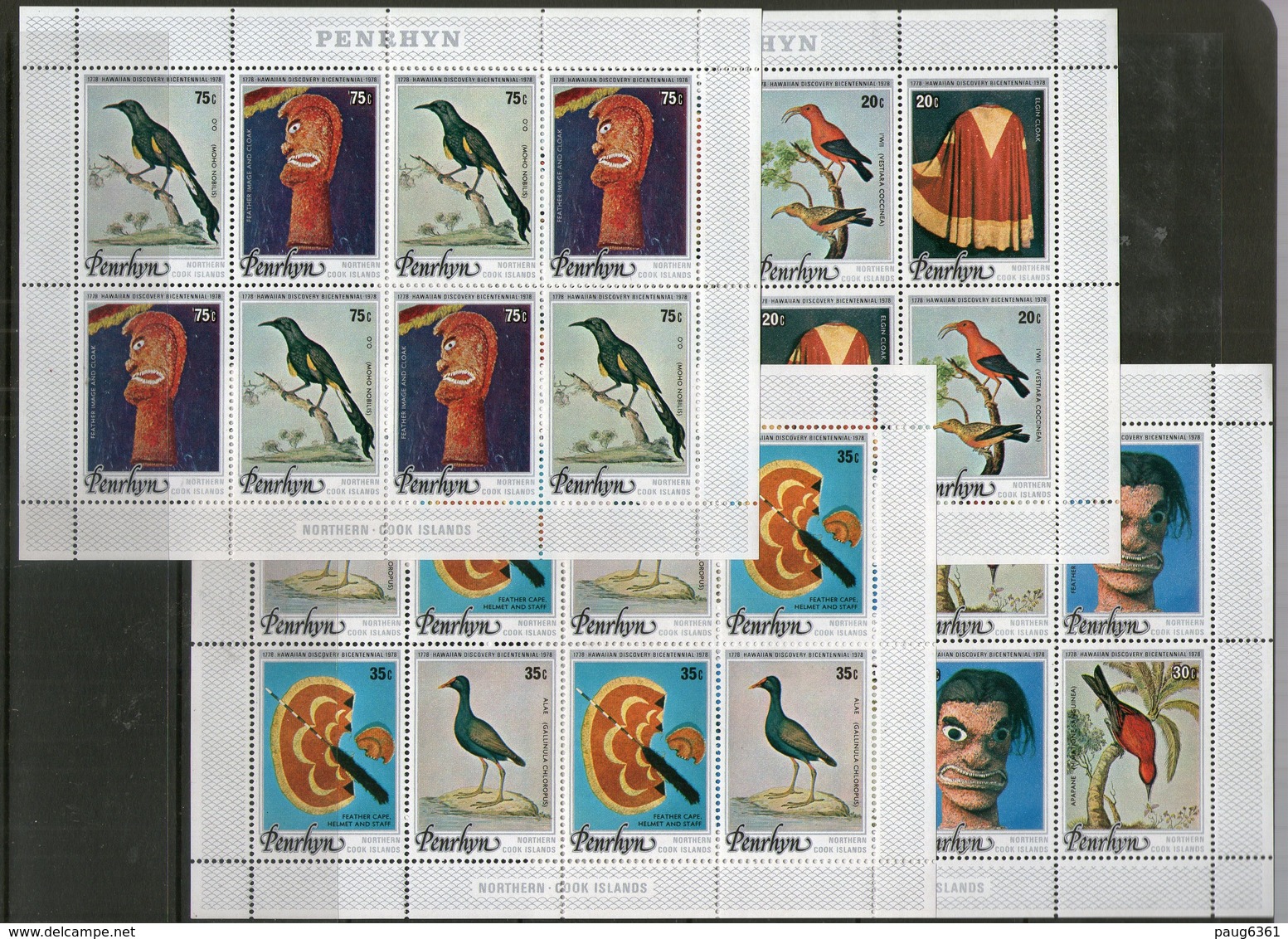 PENRHYN 1978 FEUILLET OISEAUX  YVERT N°89/96  NEUF MNH** - Penrhyn