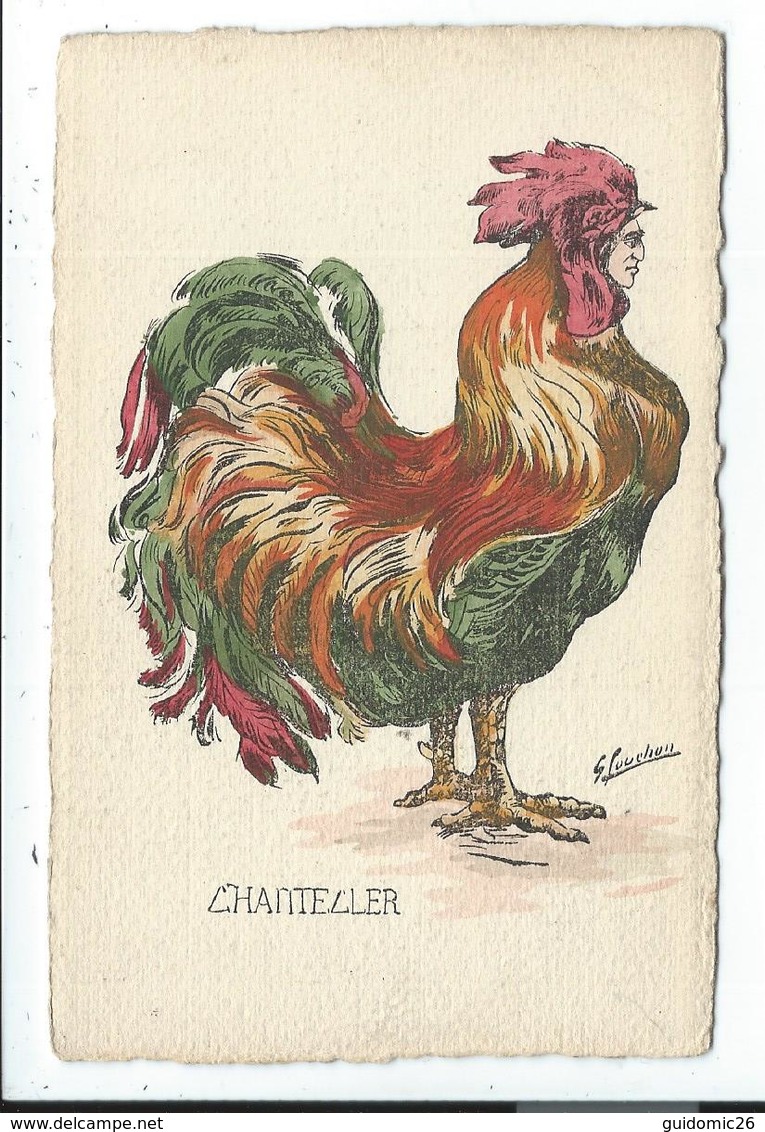 Illustration Chantecler Coq Humanisé - Autres & Non Classés