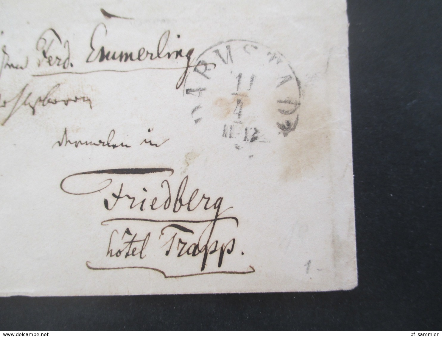 Thurn Und Taxis Beleg Von Darmstadt Nach Friedberg Mit Ak Stempel Hotel Trapp Und Teil Bar Taxe Rötel 3 Kreuzer - Cartas & Documentos