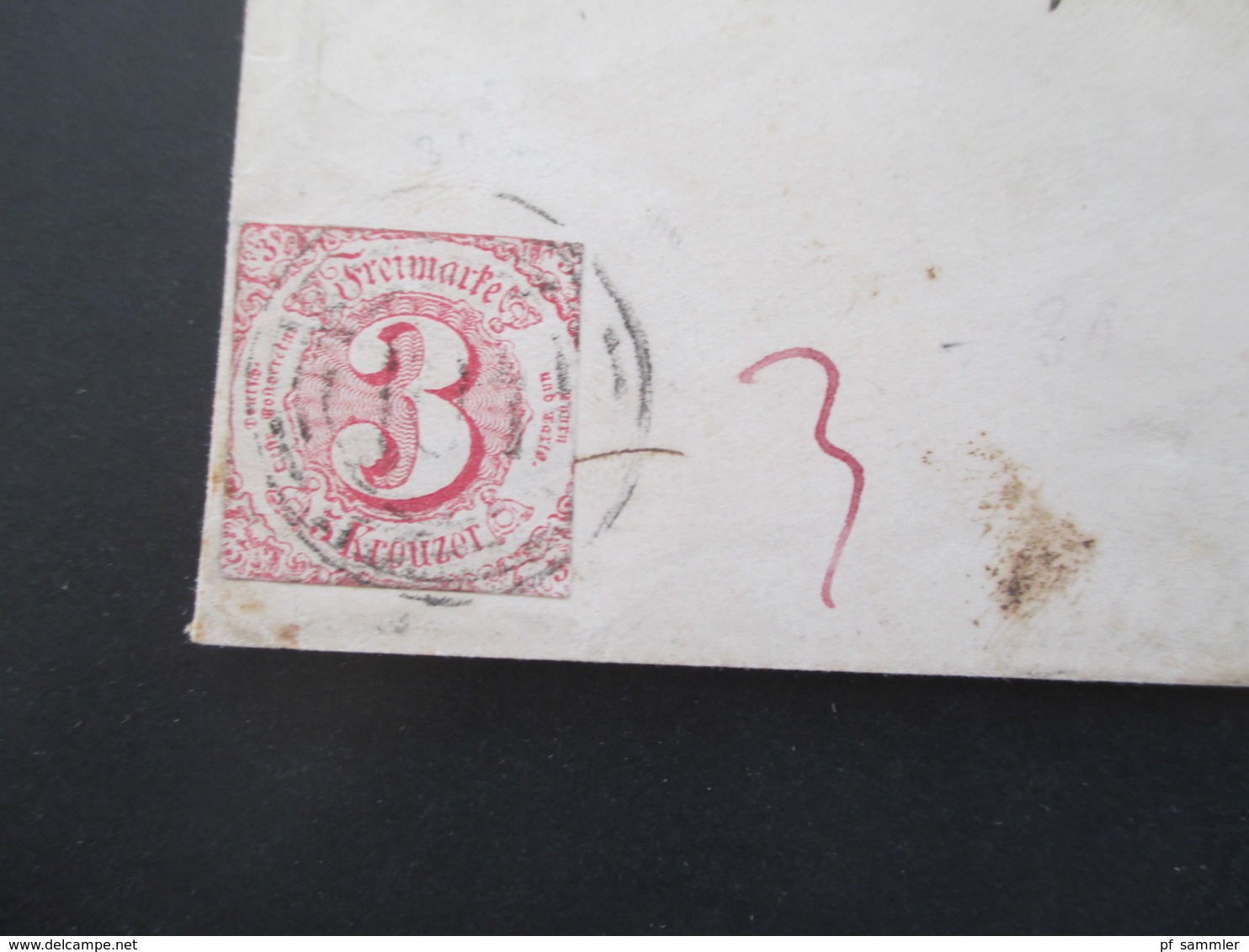 Thurn Und Taxis Beleg Von Darmstadt Nach Friedberg Mit Ak Stempel Hotel Trapp Und Teil Bar Taxe Rötel 3 Kreuzer - Covers & Documents