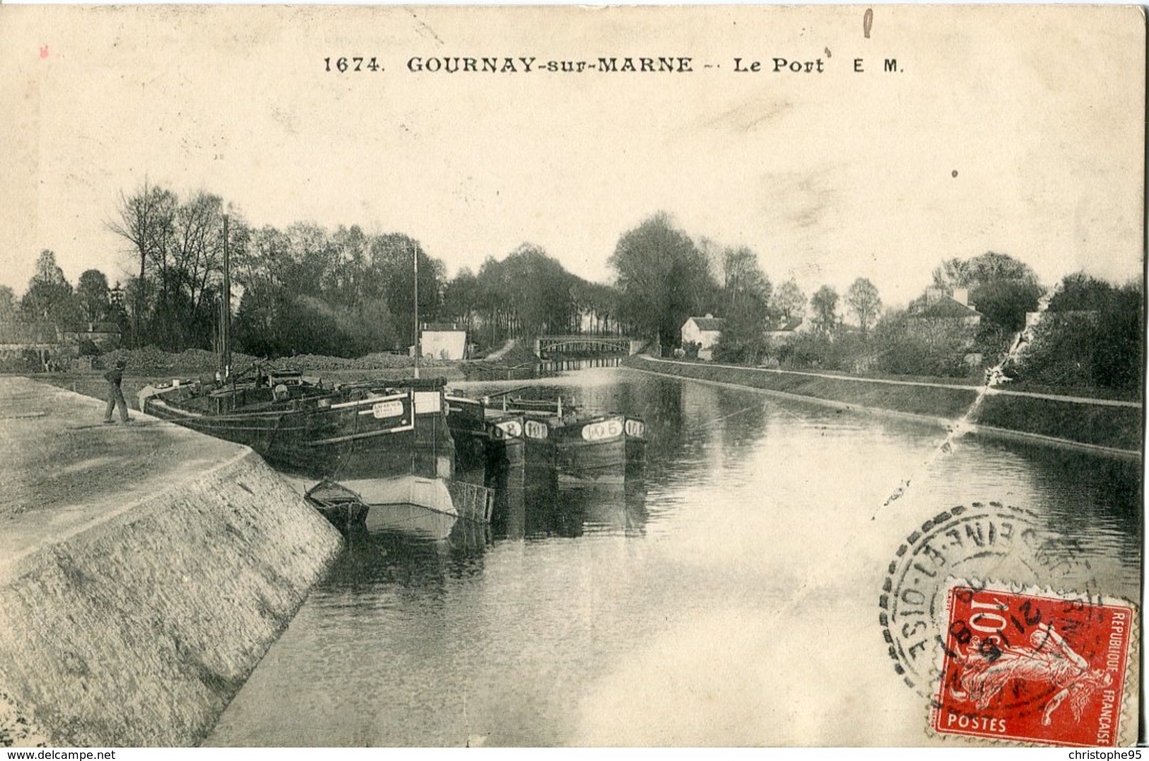 93 .20726 . Gournay Sur Marne .peniche . Le Port .vue D Ensemble . - Gournay Sur Marne