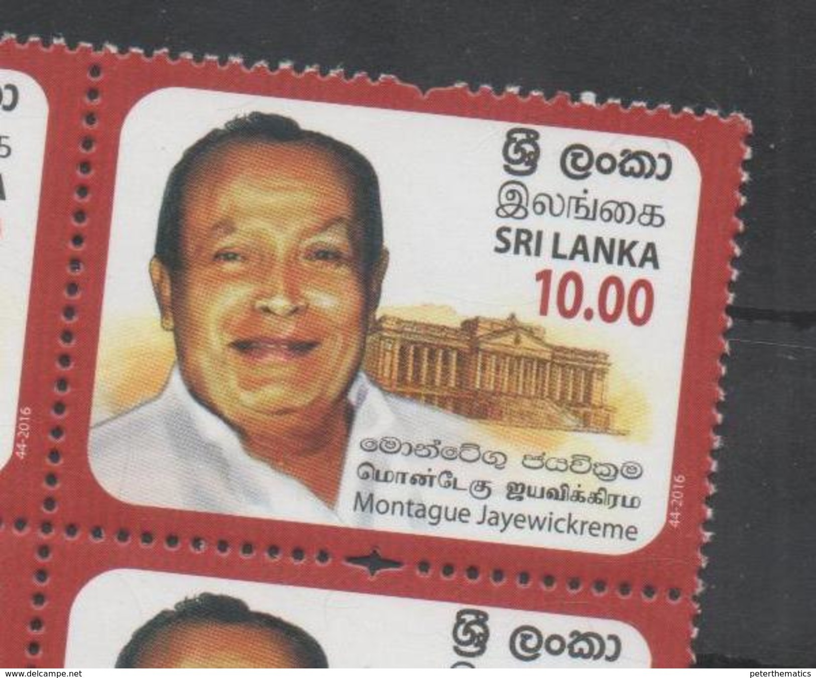 SRI LANKA, 2017, MNH, MONTAGUE JAYEWICKCREME, POLITICIANS, 1v - Other & Unclassified