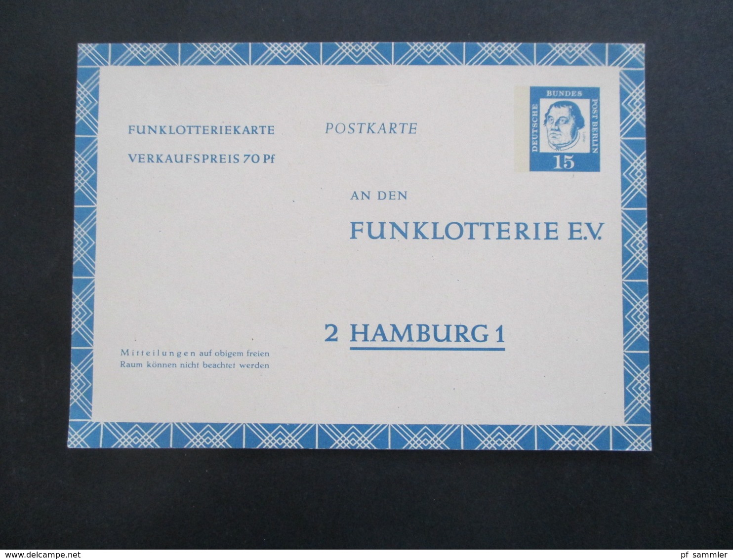 Berlin FP 7 Funklotterie E.V. Postkarte / Ganzsache Bedeutende Deutsche Ungebraucht! - Postkaarten - Ongebruikt