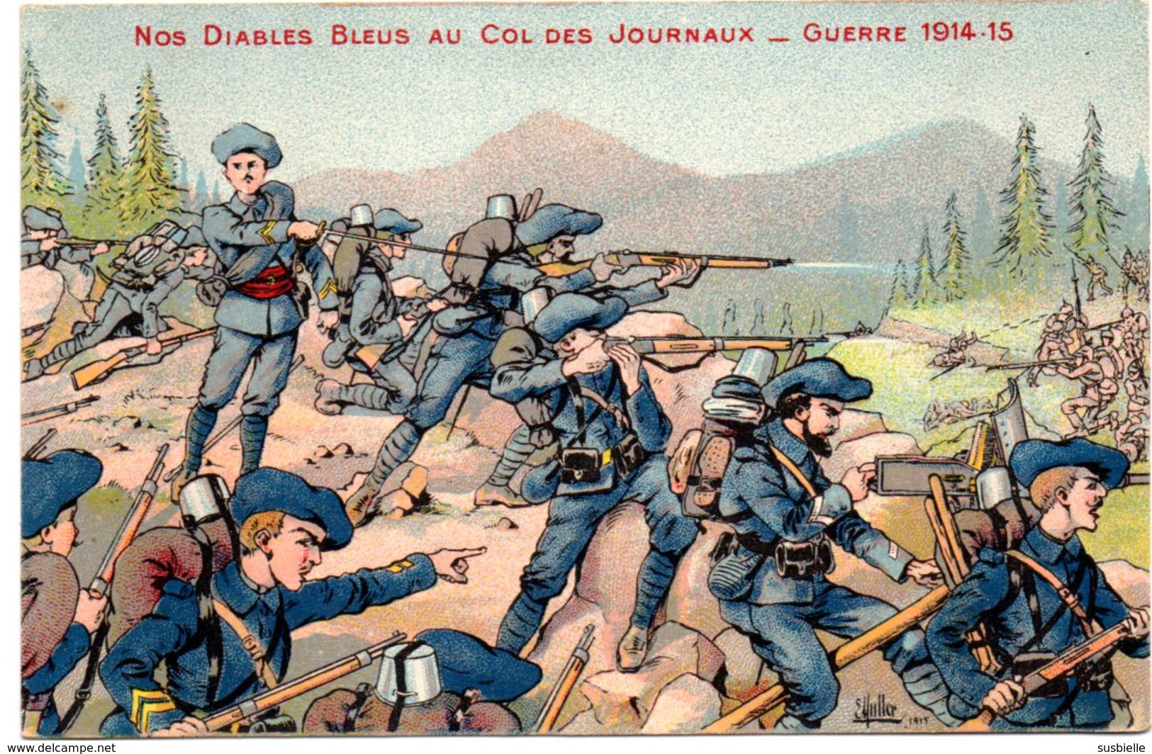 CPA   -  GUERRE 1914/1818  -  Les Diables Bleus  -  écrite - Guerre 1914-18