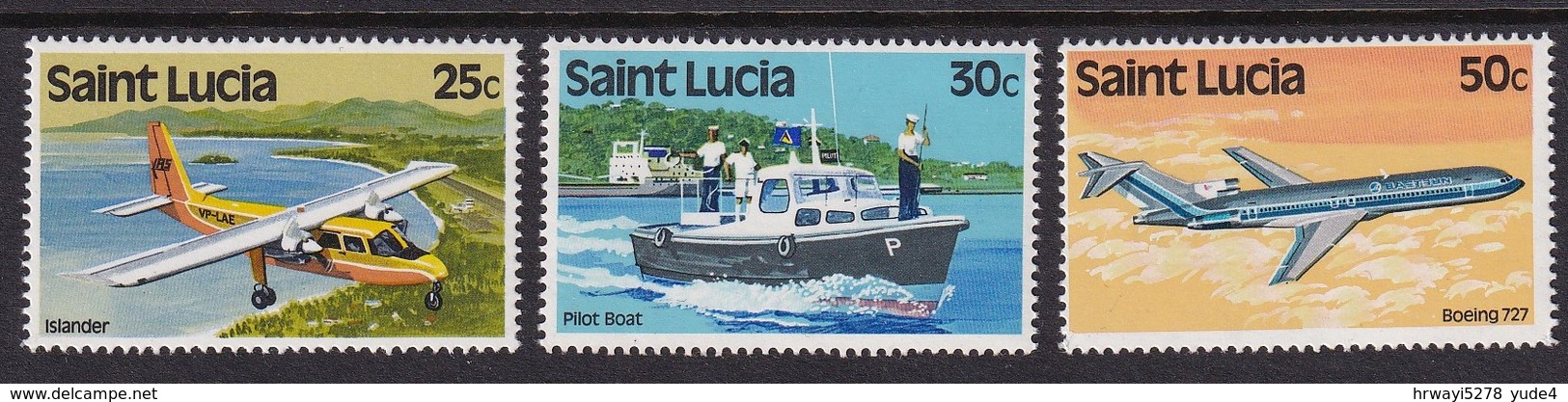 St. Lucia 1980, Airplanes Minr 506-508 MNH - St.Lucie (1979-...)