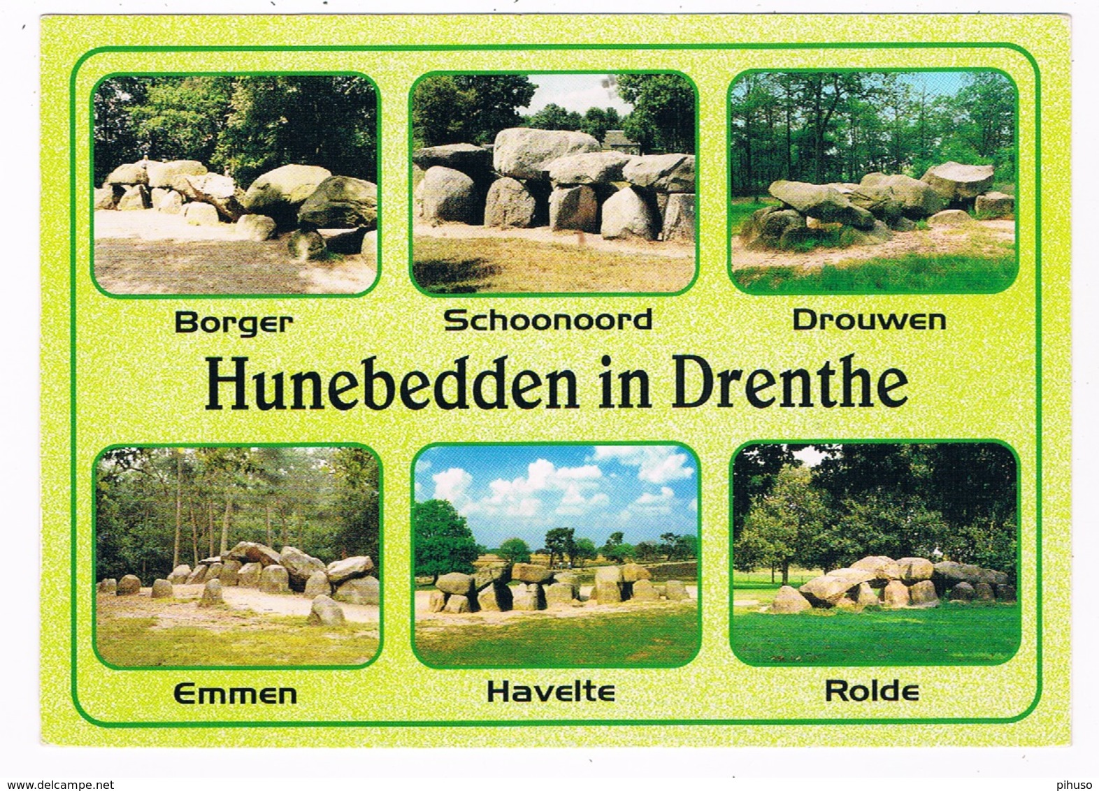 HUN-52    DRENTHE : 6 Different Spots With A Hunebed ( Dolmen) - Dolmen & Menhirs