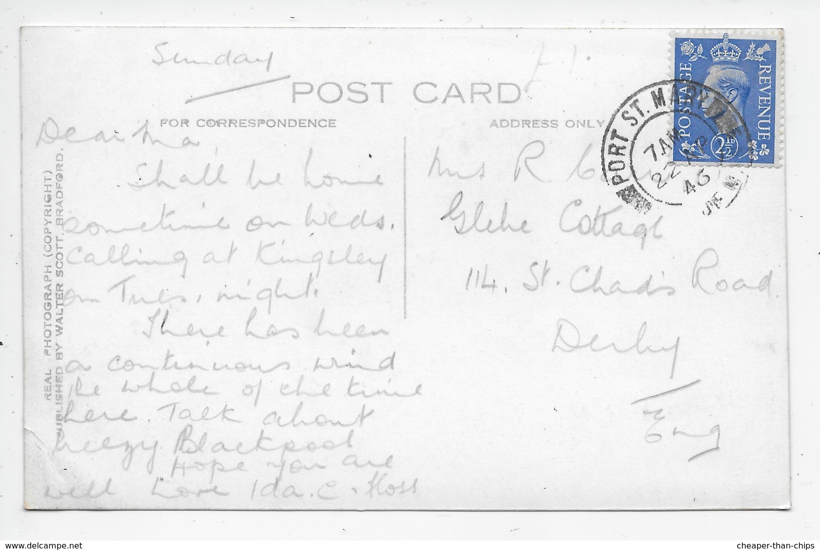 Bradda West, Port Erin, I.O.M. - Walter Scott P69 - Isle Of Man