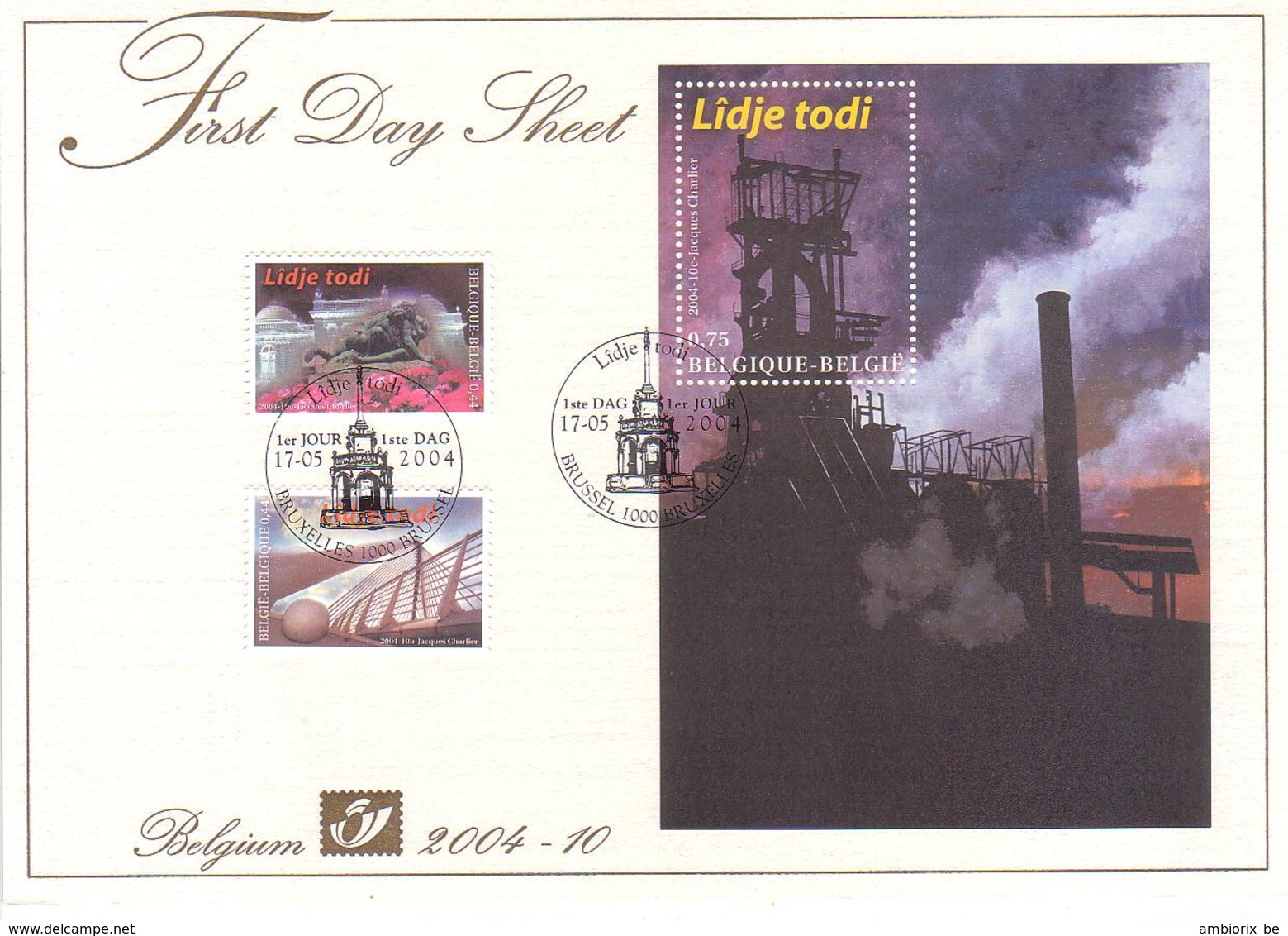 FDS - First Day Sheet 2004-10 COB 3275-76 + Bloc 111 - Liége - 2001-2010