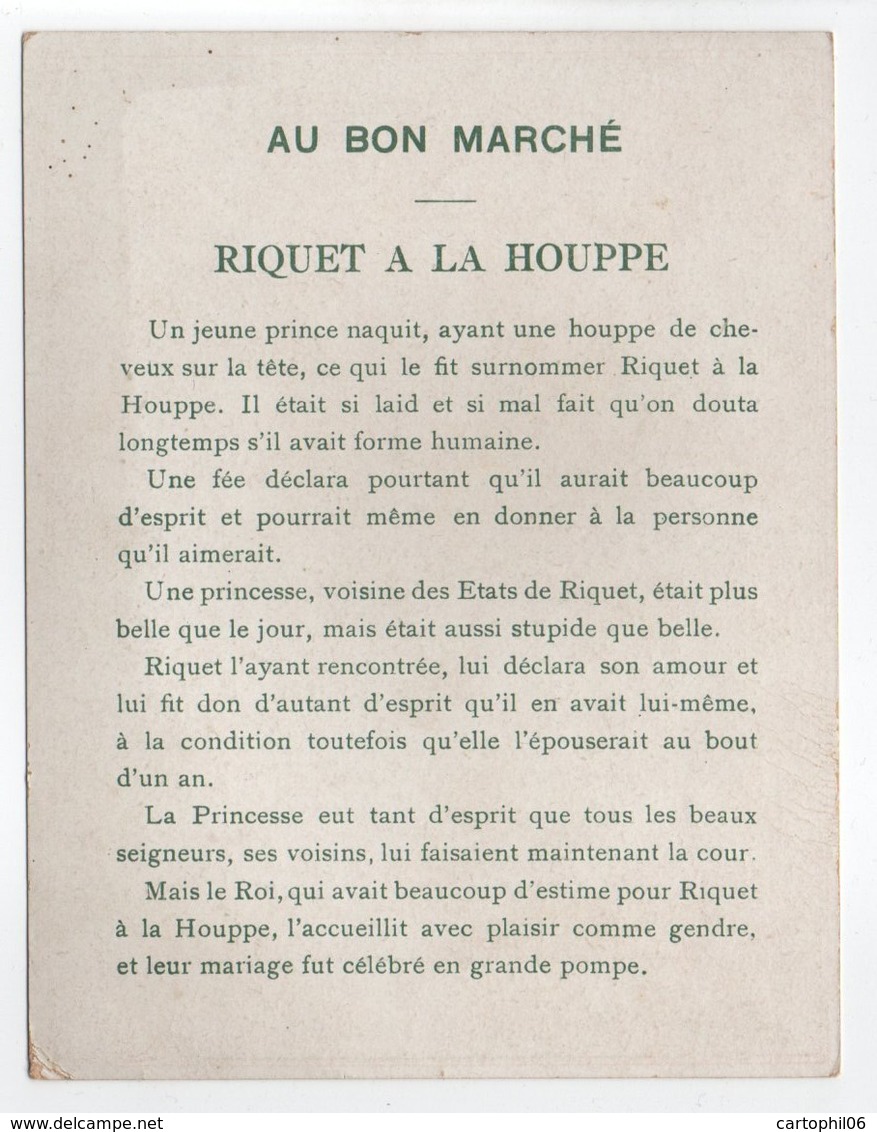 - CHROMO AU BON MARCHÉ - PARIS - RIQUET A LA HOUPPE - - Au Bon Marché