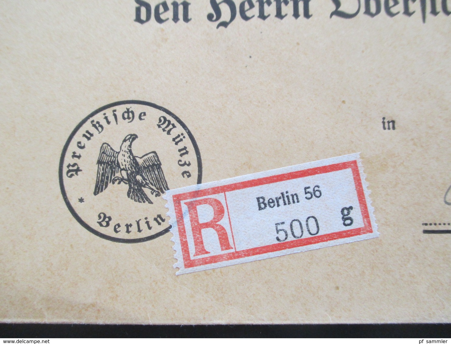 DR Dienst 1935 MiF Nr. 133 U. 143 Einschreiben Berlin 56 G Preußische Münze Berlin An Den Oberstaatsanwalt In Cottbus - Dienstmarken